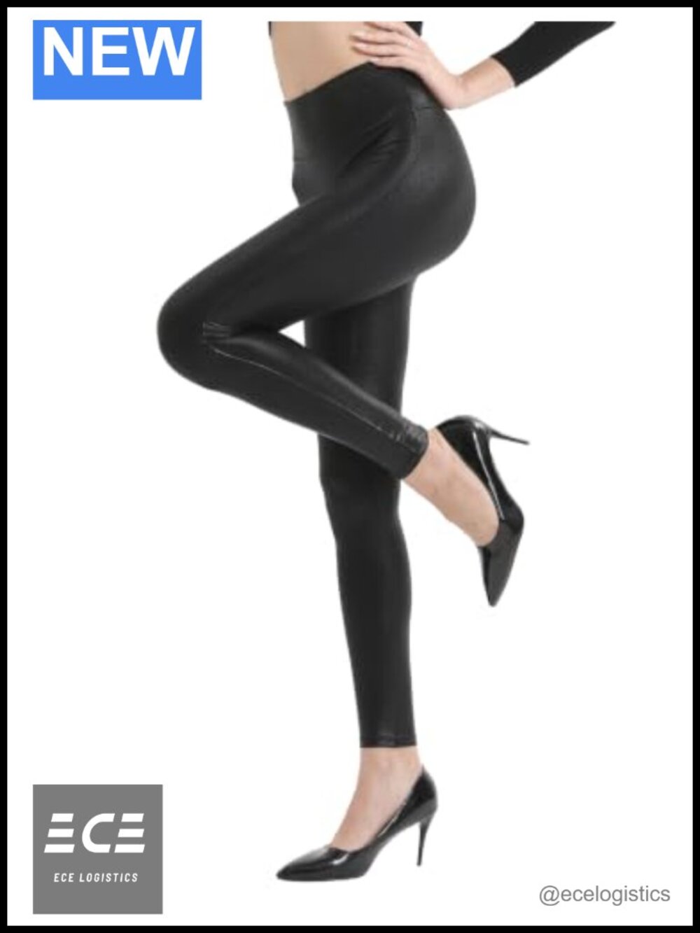 Faux Leather Leggings High Waist Skinny Yoga Pants Slim Fit